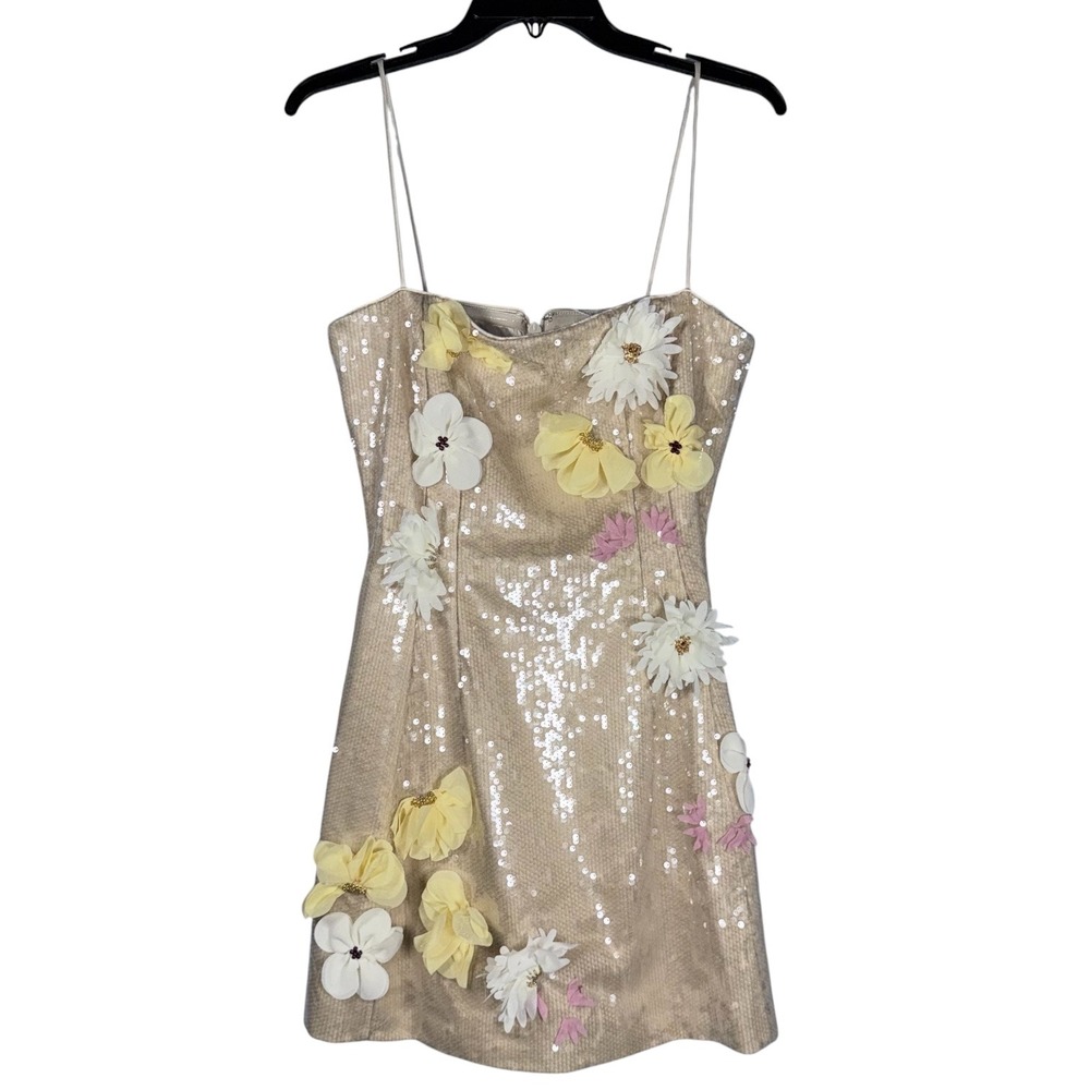 Antonio Melani Womens Size 8 Etta Floral Sequin Sleeveless Mini Dress